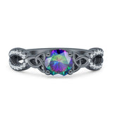 Round Cetlic Trinity Style Cubic Zirconia Ring 925 Sterling Silver