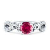 Round Cetlic Trinity Style Cubic Zirconia Ring 925 Sterling Silver