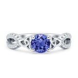 Round Cetlic Trinity Style Cubic Zirconia Ring 925 Sterling Silver