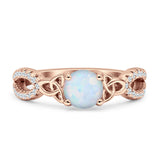 Round Cetlic Trinity Style Cubic Zirconia Ring 925 Sterling Silver