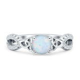 Round Cetlic Trinity Style Cubic Zirconia Ring 925 Sterling Silver