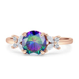 Art Deco Round Butterfly Ring Cubic Zirconia 925 Sterling Silver