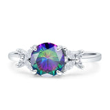 Art Deco Round Butterfly Ring Cubic Zirconia 925 Sterling Silver