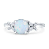 Art Deco Round Butterfly Ring Cubic Zirconia 925 Sterling Silver
