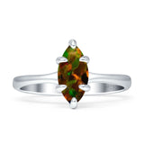 Marquise Solitaire Engagement Ring 7X14 Cubic Zirconia 925 Sterling Silver