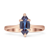 Marquise Solitaire Engagement Ring 5X10 Lab Alexandrite 925 Sterling Silver