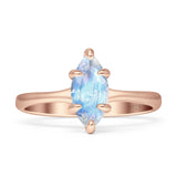 Marquise Solitaire Engagement Ring 7X14 Natural Moonstone 925 Sterling Silver