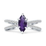 Marquise Split Shank X Ring