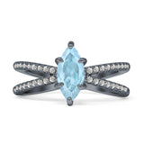 Marquise Split Shank X Ring