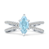 Marquise Split Shank X Ring