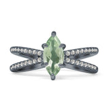 Marquise Split Shank X Ring