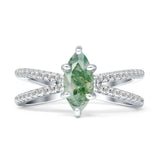 Marquise Split Shank X Ring