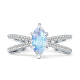 Marquise Split Shank X Ring