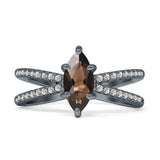 Marquise Split Shank X Ring