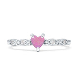 Heart Shaped Milgrain Marquise Vintage Style Promise Ring Cubic Zirconia 925 Sterling Silver