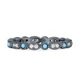 Full Eternity Stackable Band 2.6mm Tarquise Cubic Zirconia 925 Sterling Silver