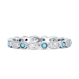 Full Eternity Stackable Band 2.6mm Tarquise Cubic Zirconia 925 Sterling Silver