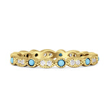 Full Eternity Stackable Band 2.6mm Tarquise Cubic Zirconia 925 Sterling Silver