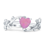 Heart Leaf Art Deco Promise Ring Cubic Zirconia 925 Sterling Silver