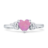 Three Stone Heart Promise Ring Cubic Zirconia 925 Sterling Silver