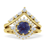 Two Piece Halo Bridal Ring