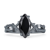 Marquise Split Shank Infinity Twisted Ring Cubic Zirconia 925 Sterling Silver