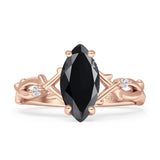 Marquise Split Shank Infinity Twisted Ring Cubic Zirconia 925 Sterling Silver