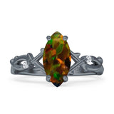 Marquise Split Shank Infinity Twisted Ring Cubic Zirconia 925 Sterling Silver