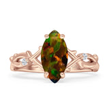 Marquise Split Shank Infinity Twisted Ring Cubic Zirconia 925 Sterling Silver