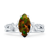 Marquise Split Shank Infinity Twisted Ring Cubic Zirconia 925 Sterling Silver