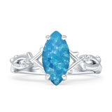 Marquise Split Shank Infinity Twisted Ring Cubic Zirconia 925 Sterling Silver