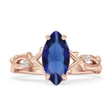 Marquise Split Shank Infinity Twisted Ring Cubic Zirconia 925 Sterling Silver