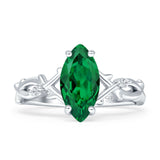 Marquise Split Shank Infinity Twisted Ring Cubic Zirconia 925 Sterling Silver
