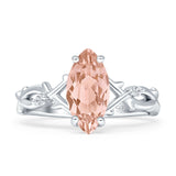 Marquise Split Shank Infinity Twisted Ring Cubic Zirconia 925 Sterling Silver