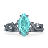 Marquise Split Shank Infinity Twisted Ring Cubic Zirconia 925 Sterling Silver