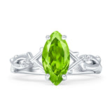 Marquise Split Shank Infinity Twisted Ring Cubic Zirconia 925 Sterling Silver