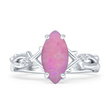 Marquise Split Shank Infinity Twisted Ring Cubic Zirconia 925 Sterling Silver