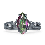 Marquise Split Shank Infinity Twisted Ring Cubic Zirconia 925 Sterling Silver
