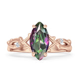 Marquise Split Shank Infinity Twisted Ring Cubic Zirconia 925 Sterling Silver
