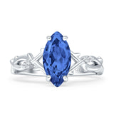 Marquise Split Shank Infinity Twisted Ring Cubic Zirconia 925 Sterling Silver