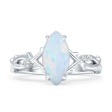 Marquise Split Shank Infinity Twisted Ring Cubic Zirconia 925 Sterling Silver