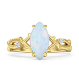 Marquise Split Shank Infinity Twisted Ring Cubic Zirconia 925 Sterling Silver