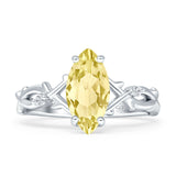 Marquise Split Shank Infinity Twisted Ring Cubic Zirconia 925 Sterling Silver