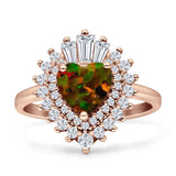 Heart Halo Cubic Zirconia Bridal Promise Ring 925 Sterling Silver