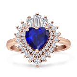 Heart Halo Cubic Zirconia Bridal Promise Ring 925 Sterling Silver