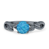 Budding Willow Solitaire Ring Round Cubic Zirconia 925 Sterling Silver