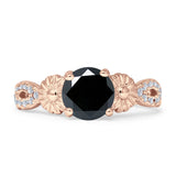 Vintage Style Sunflower Marquise Round Cubic Zirconia Ring 925 Sterling Silver