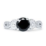 Vintage Style Sunflower Marquise Round Cubic Zirconia Ring 925 Sterling Silver