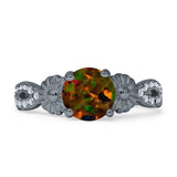 Vintage Style Sunflower Marquise Round Cubic Zirconia Ring 925 Sterling Silver