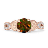 Vintage Style Sunflower Marquise Round Cubic Zirconia Ring 925 Sterling Silver